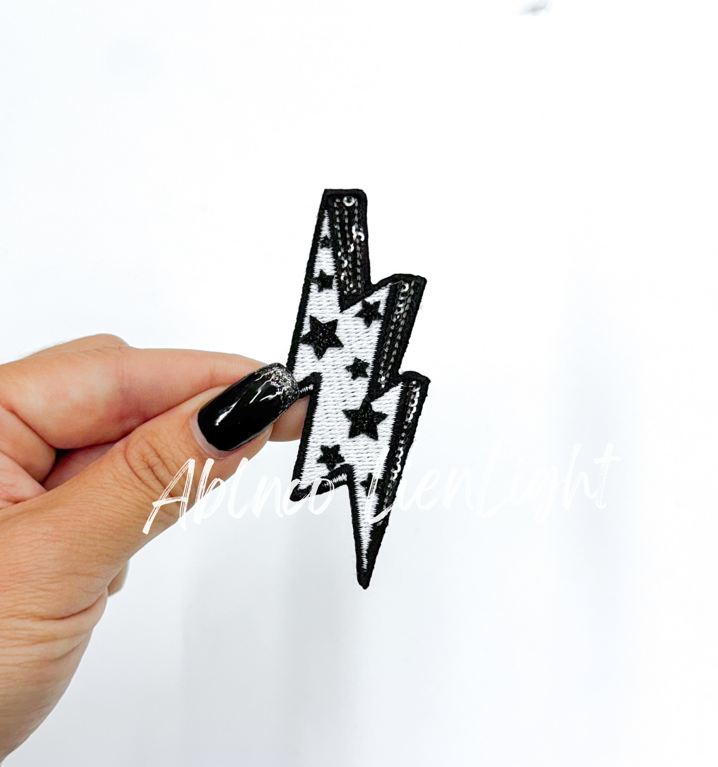 Black Lightning Bolt Patch