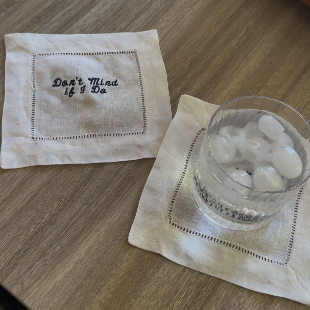 Don't Mind if I Do Linen Cocktail Napkins
