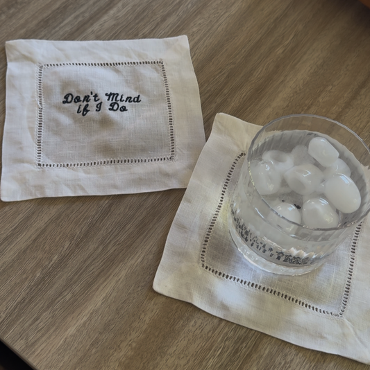 Don't Mind if I Do Linen Cocktail Napkins